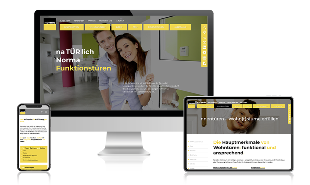 Website der Norma Reiden AG im neuen Design.